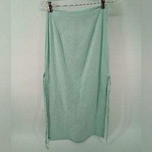⭐3/$30  Shein 100% Cotton Mint Green Maxi Skirt with Slits on Both Sides S